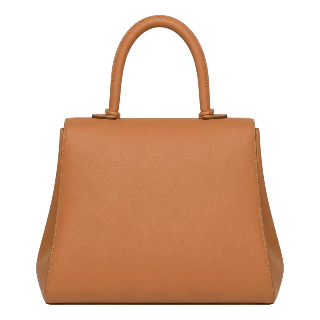 Teds Formal Wear Elegant Tan Leather Handbag for Women – Classic Top Handle Bag