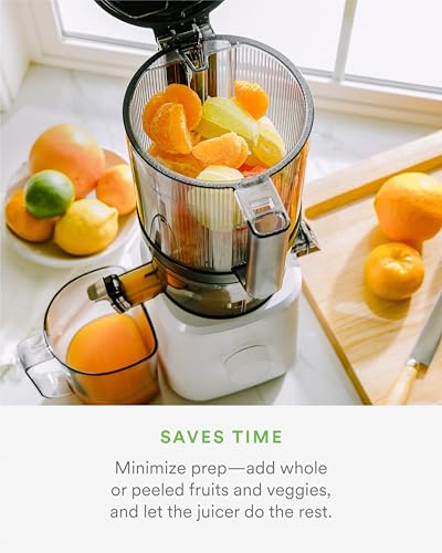 Nama J2 Cold Press Juicer �� Self Feeding for Hands Free Operation with Wide Mouth Hopper for Whole Recipe Loading, Zero Waste Masticating Juicer For More Juice, Less Pulp �� Easy Cleanup & Assembly: Home & Kitchen