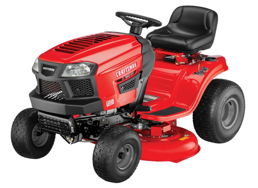 Craftsman T110 42-in Riding Lawn Mower �� 17.5 HP Briggs & Stratton Engine �� 7-Speed Transmission �� Model 13AN77XS093