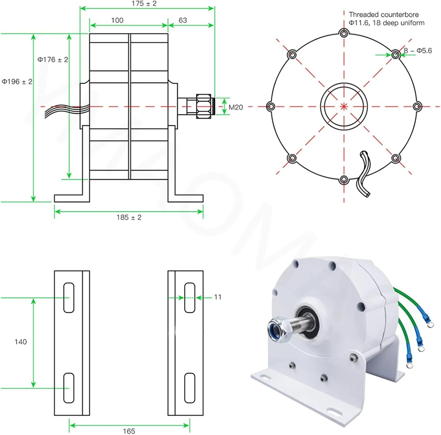 12000W Low RPM Permanent Magnet Generator 12V 24V 48V 120V 220V, Free Energy Gearless Permanent Magnet Generator Motor DIY for Wind Turbine Water Turbine,12V