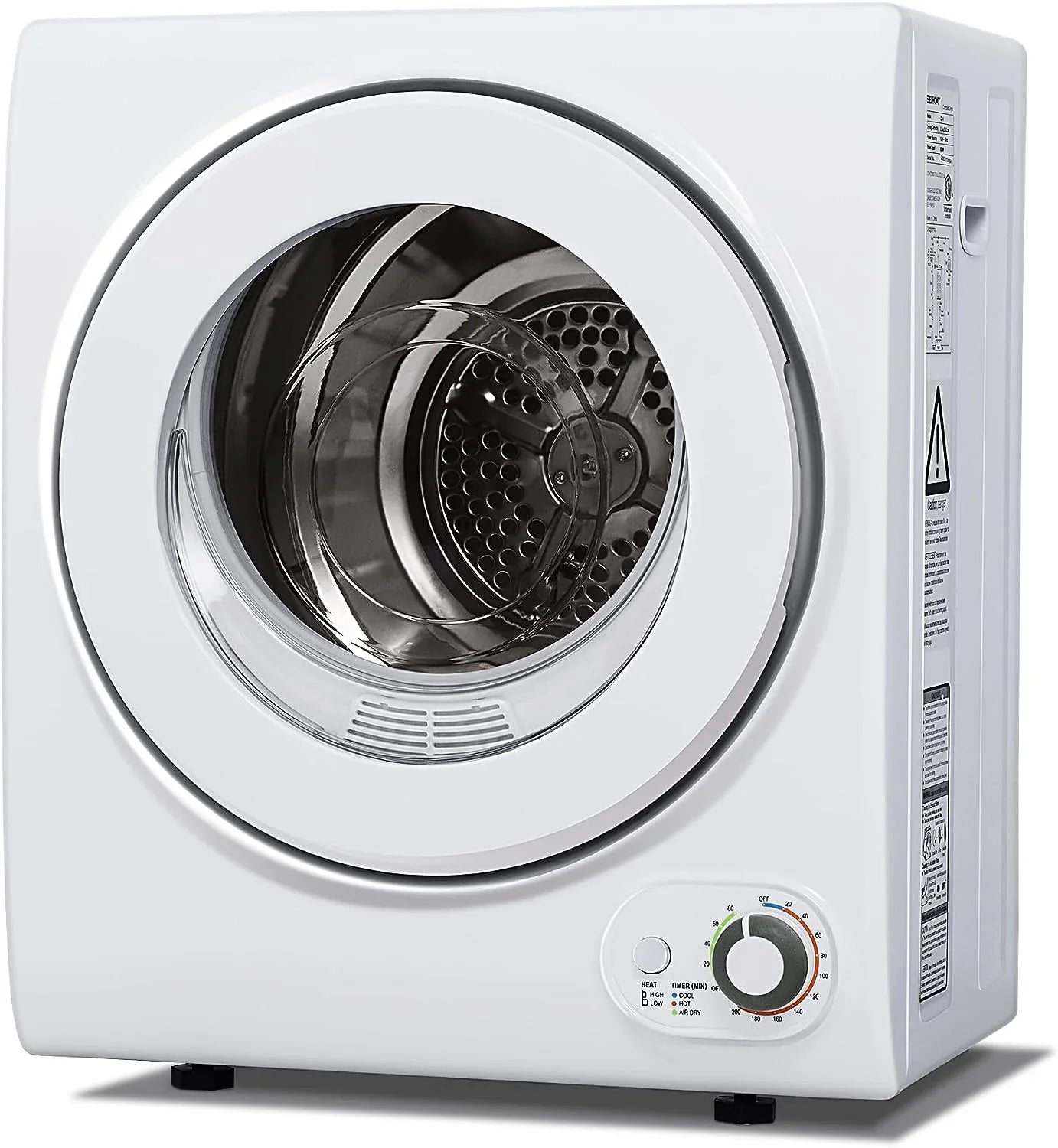 Portable Clothes Dryer 850W, 1.5 cu.ft, Compact & Quiet, Wall-Mountable, ETL Certified, Ideal for Small Spaces