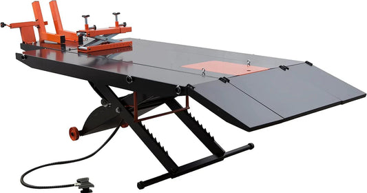 APlusLift MT1500X 1500LB Air-Operated Motorcycle & ATV Lift Table – 48" Wide with Side Extensions, 2-Year Warranty