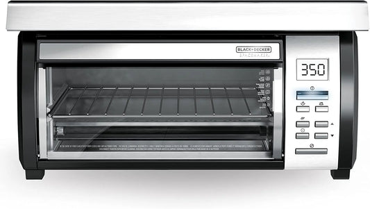 BLACK DECKER SpaceMaker Under Counter Toaster Oven, Digital Controls, Black/Stainless Steel, Fits 9�测�� Pizza or 4 Slices