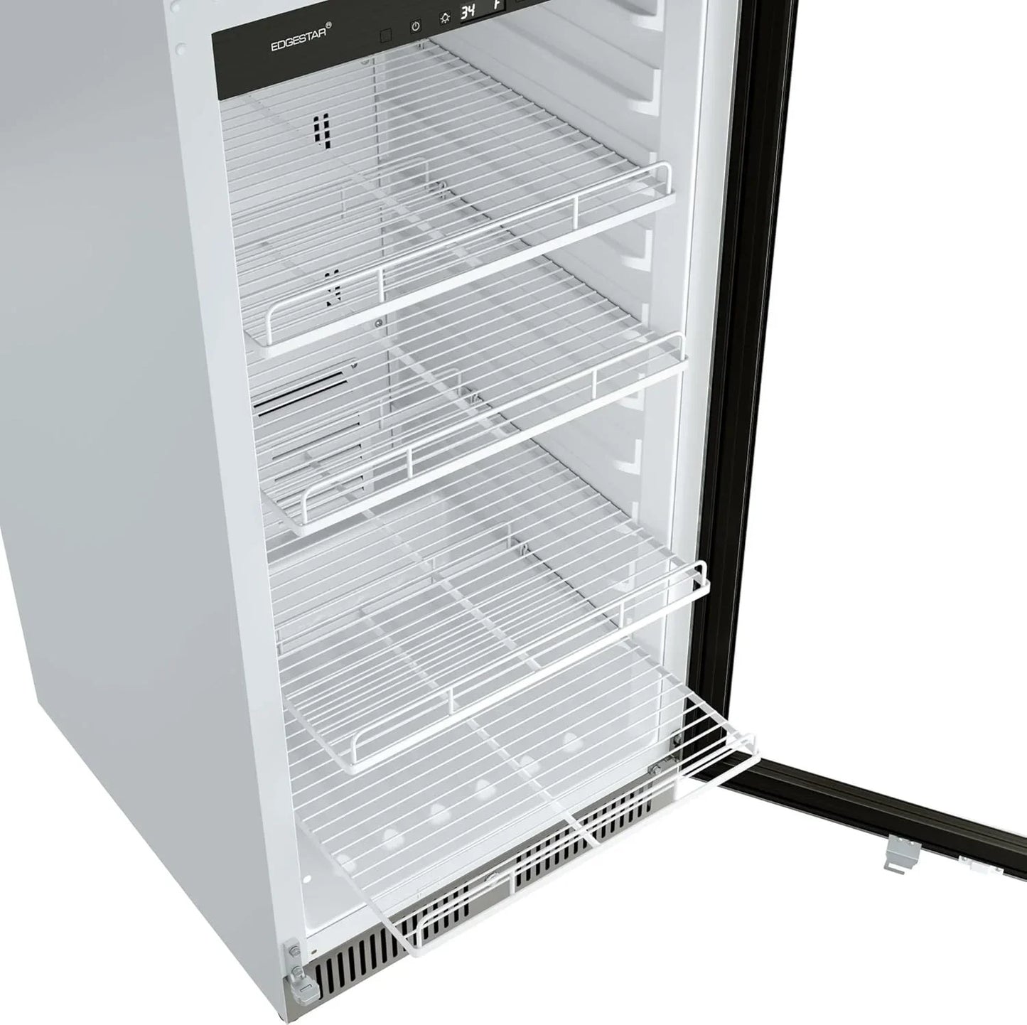 EdgeStar VBM101 22" Wide 10.1 Cu. Ft. Commercial Beverage Merchandiser – Stainless Steel, Temp Alarm, Reversible Door