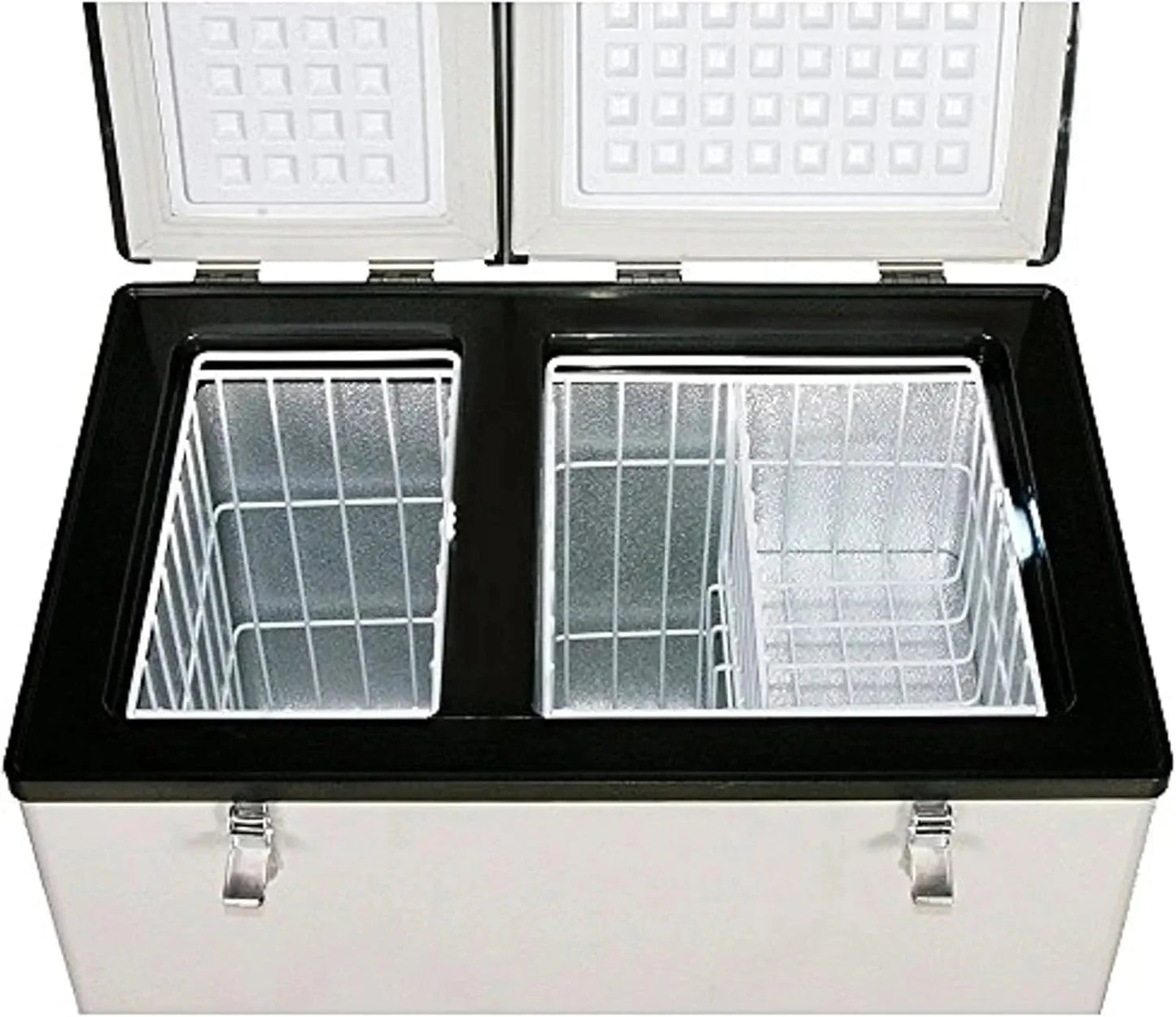 FM-65G 65 Quart Portable Refrigerator and Deep, AC 110V/ DC 12V, Real Chest Freezer for Car, Home, Camping, and RV with-8掳F to 50掳F Temperature Range, Gray, One Size