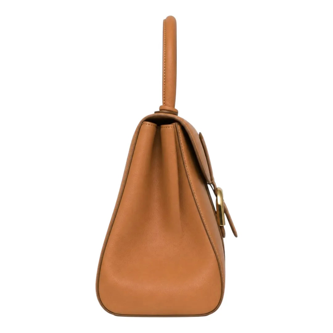Teds Formal Wear Elegant Tan Leather Handbag for Women – Classic Top Handle Bag