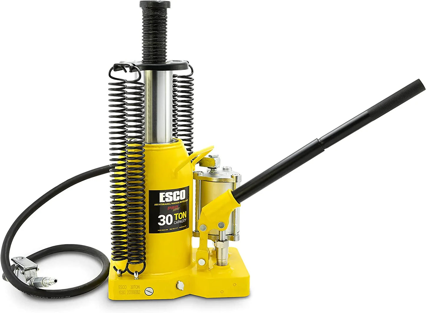 ESCO 30 Ton Pro Series Air Hydraulic Bottle Jack – Heavy Duty Lifting for Automotive and Industrial Use