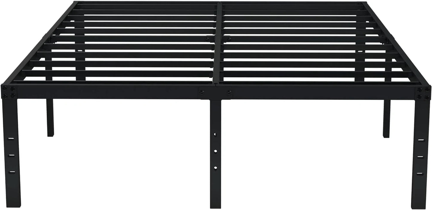 EMODA Queen Bed Frame No Box Spring Needed 18 Inch Heavy Duty Metal Tall Platform Bed Frame