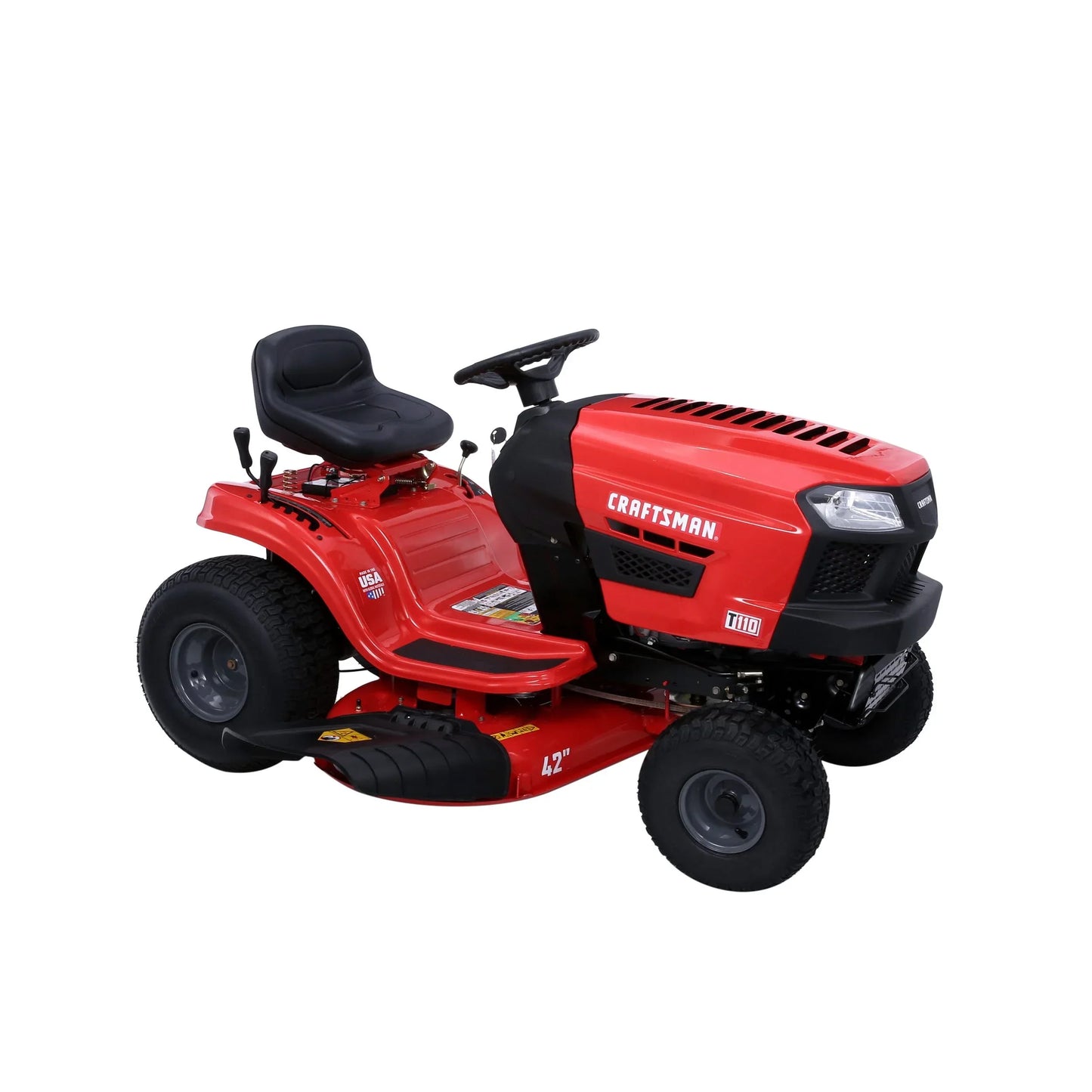 Craftsman T110 42-in Riding Lawn Mower �� 17.5 HP Briggs & Stratton Engine �� 7-Speed Transmission �� Model 13AN77XS093
