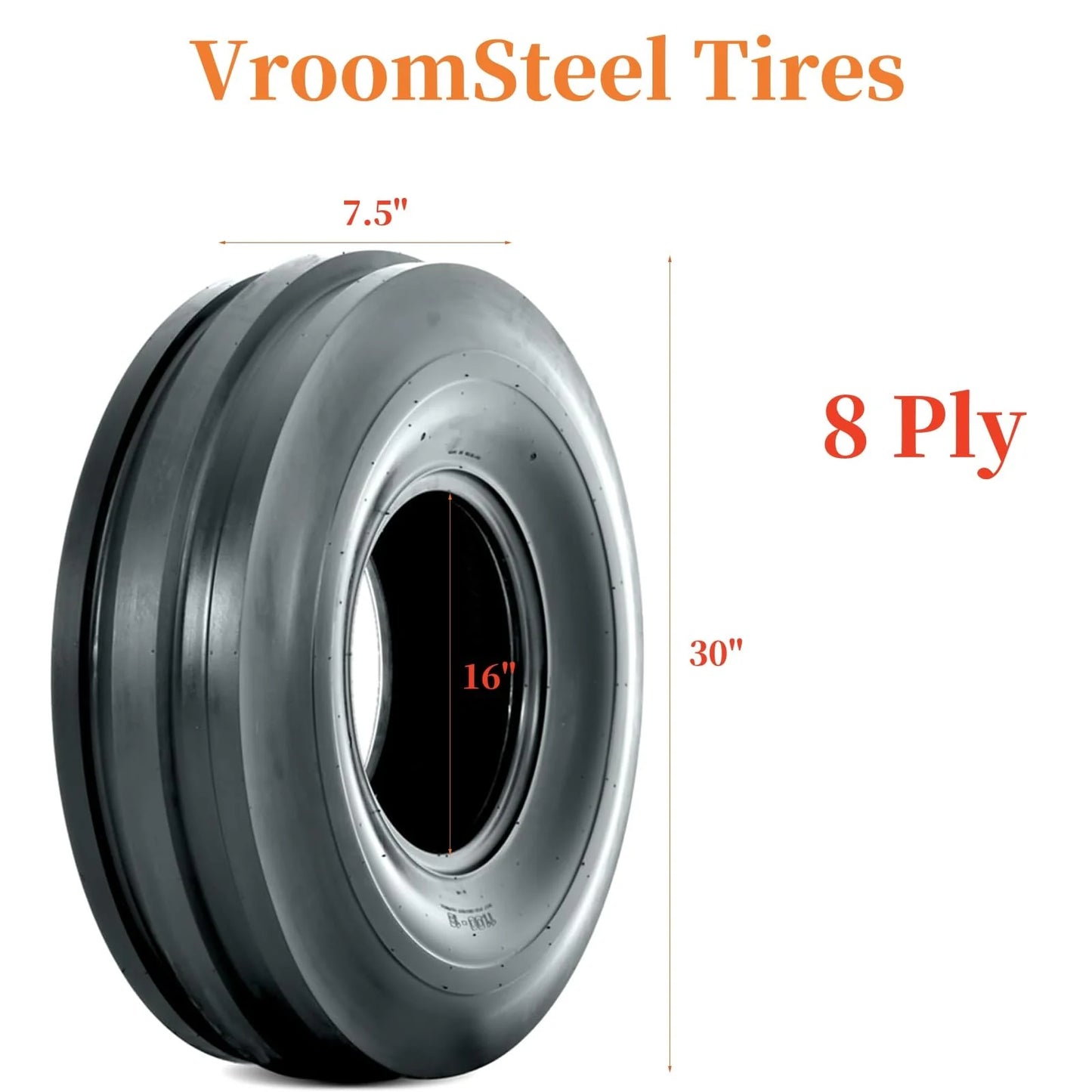 7.50-16 TL Tire 7.5-16 7.50-16 7.5X16 Load 8 Ply Tractor